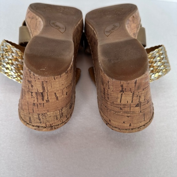 b.o.c Born Concept Jonna Gold Sunbronze Wedge Slide Sandle Size 9M - Picture 10 of 14
